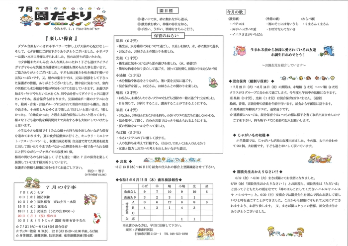 園だより（行田小羊）